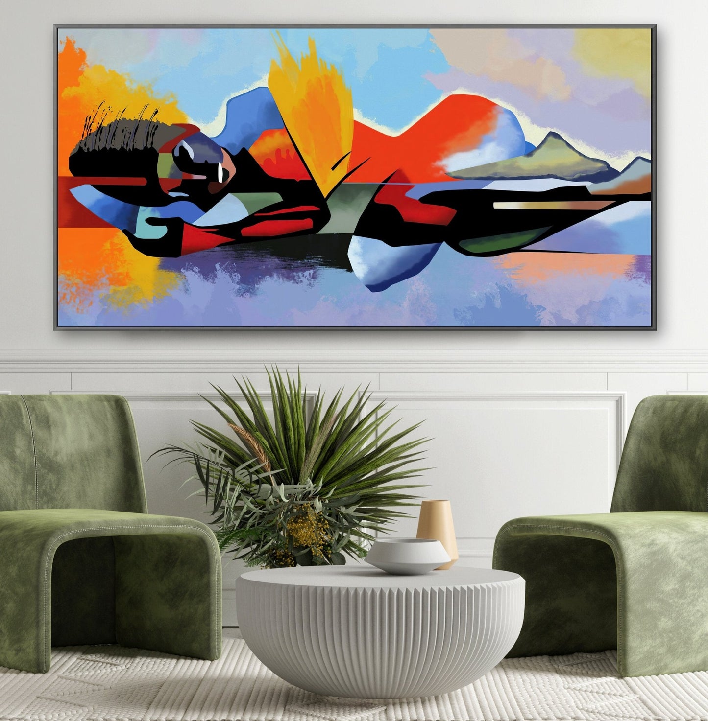 Abstract sleeping Buddha