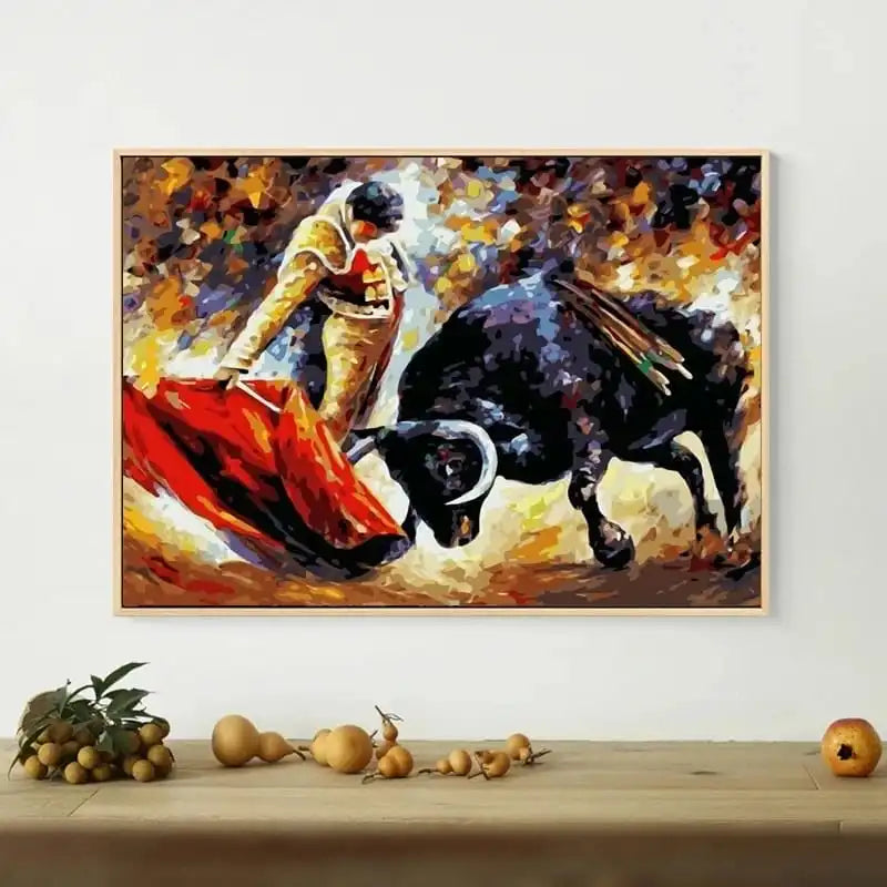 Quadro El Torero: quadro uomo torero moderno in posa dinamica. Stampa su tela tema spagnolo tauromachia perfetta per un arredo ricco di carattere e contrasti.