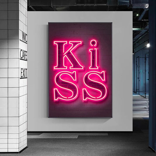 Stampe e quadri su tela moderni Kiss Neon