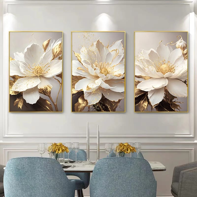 Quadro su tela 'Eleganza di Fiori' con dettagli floreali eleganti, ideale per arredare con stile e armonia.