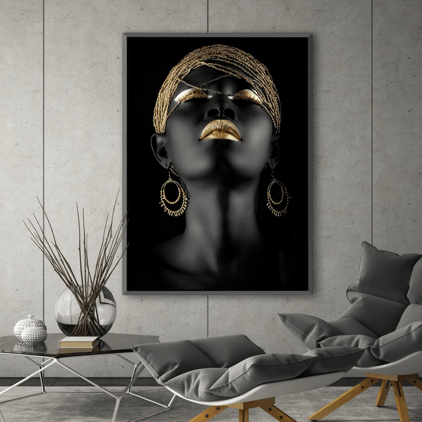 Quadro Purezza Gold, dipinto con dettagli dorati, che incarna eleganza e lusso, ideale per decorare spazi raffinati e moderni.