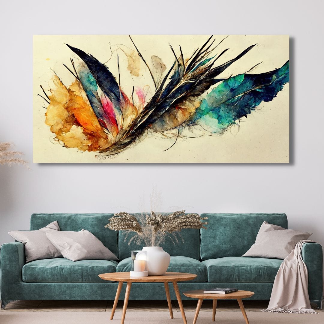Abstract colored feathers