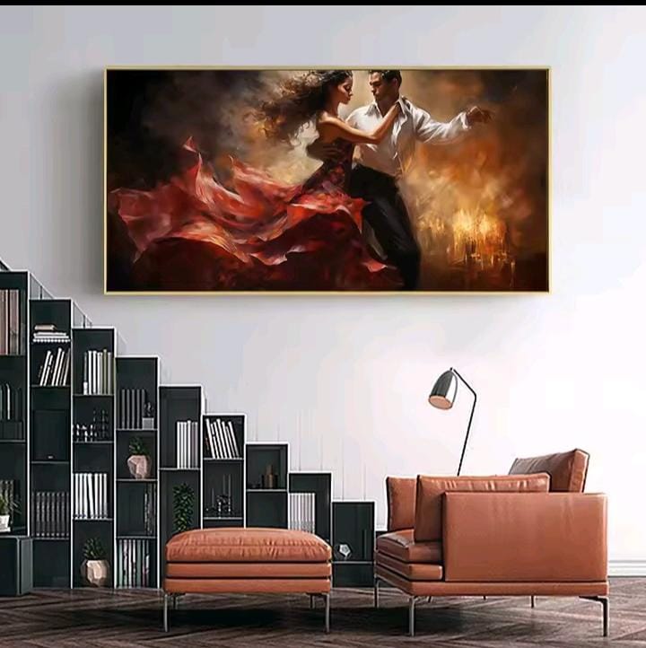 Due ballerini che ballano insieme con eleganza e intensità, raffigurazione artistica del movimento e dell’unione.