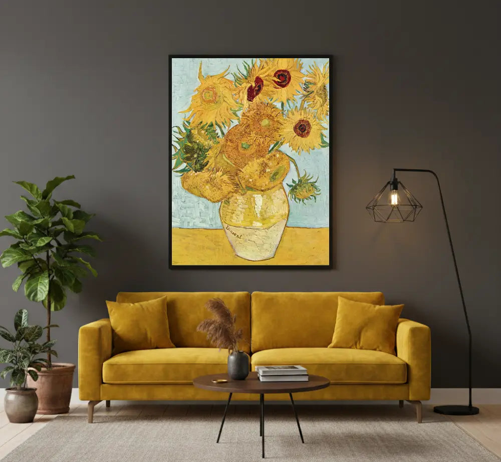 i girasoli van gogh quadro su tela quadri moderni per soggiorno design floreale colori gialli