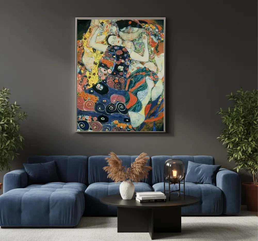 quadro la vergine klimt stampa su tela arte simbolista elegante colori armoniosi decorazione soggiorno camera