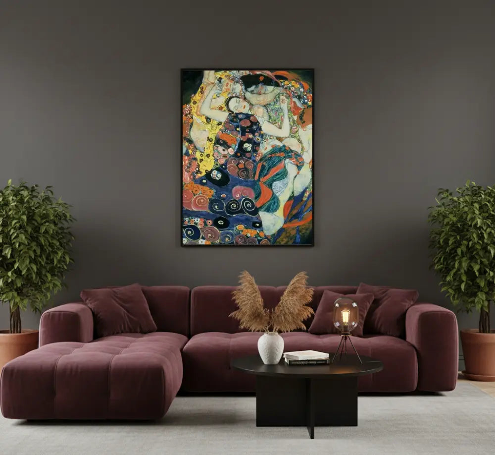 quadro la vergine klimt stampa su tela arte simbolista elegante colori armoniosi decorazione soggiorno camera