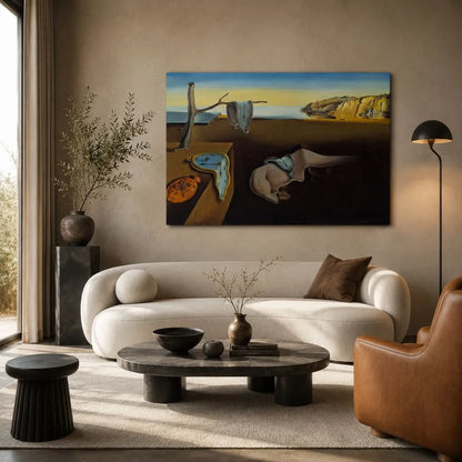 quadro che raffigura l'opera di salvador dalì con orologi molli e percezione del tempo alterata