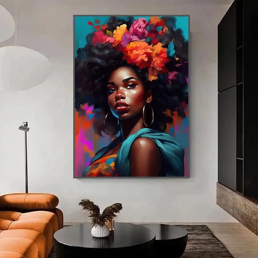 Quadro su tela moderno donna africana