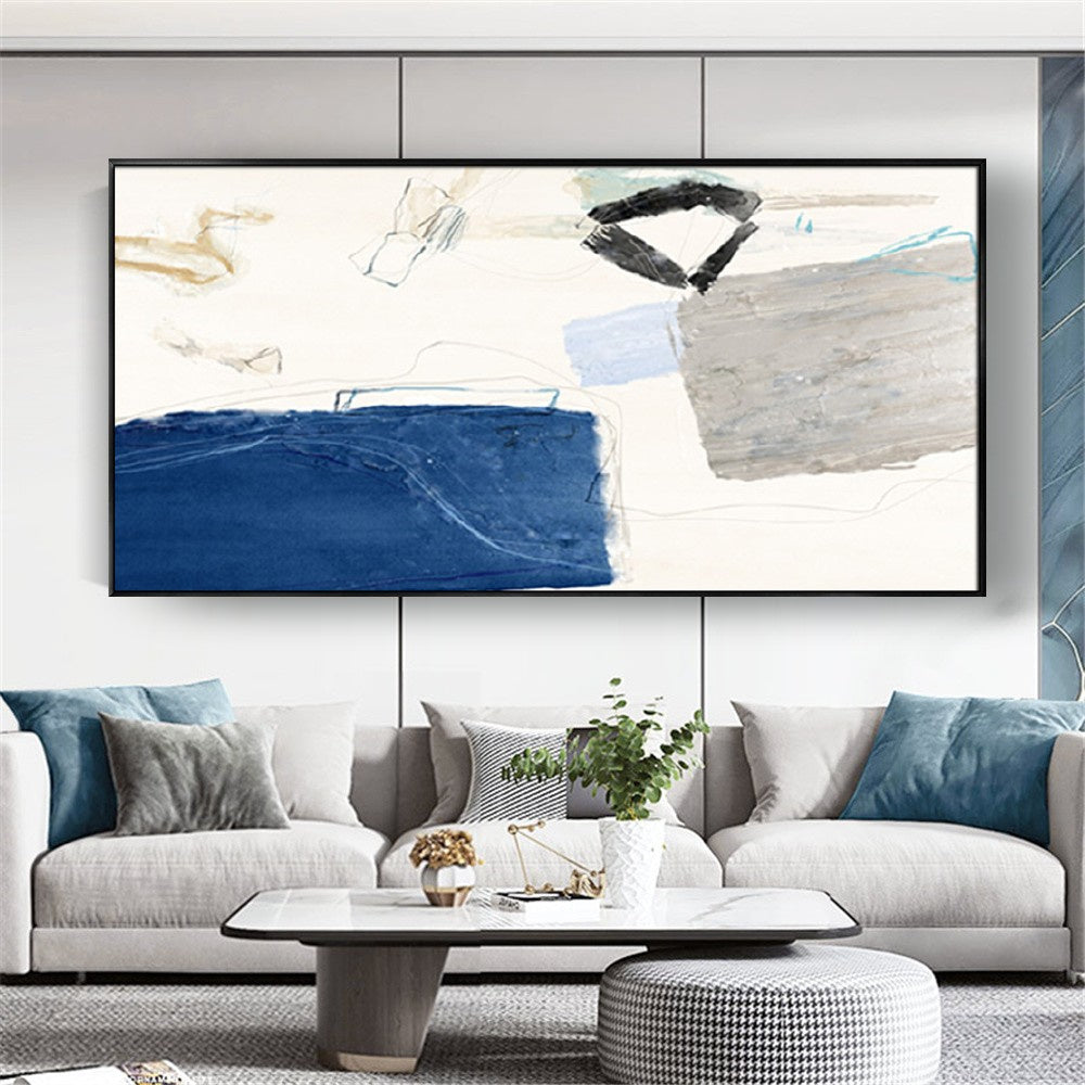 Quadro su tela astratto, Risonanaze in Blu, per arredare ogni ambiente con classe.