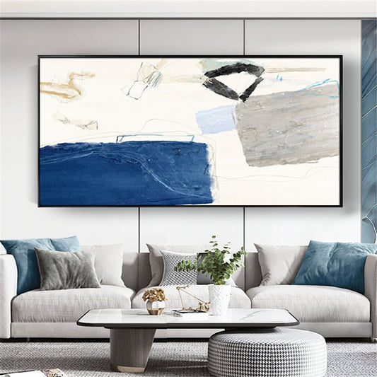 Quadro su tela astratto, Risonanaze in Blu, per arredare ogni ambiente con classe.