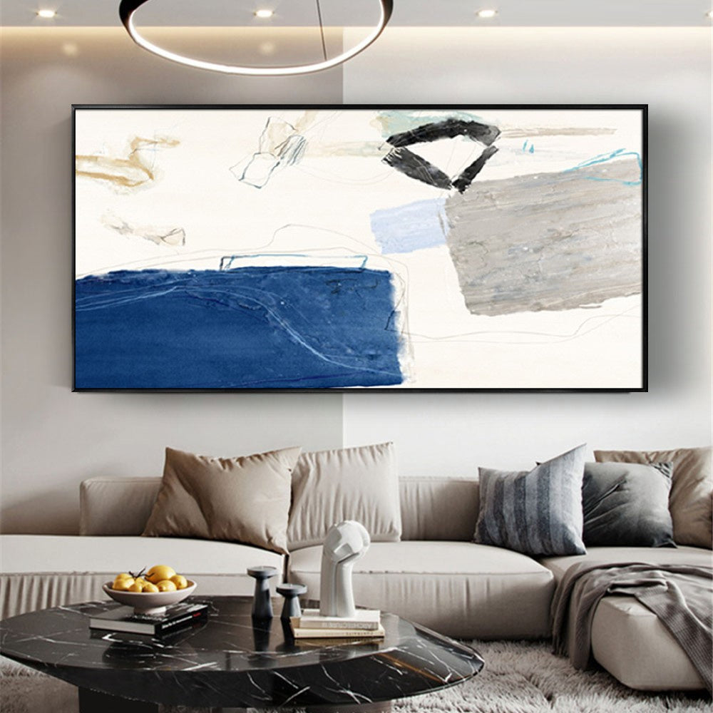Quadro su tela astratto, Risonanaze in Blu, per arredare ogni ambiente con classe.