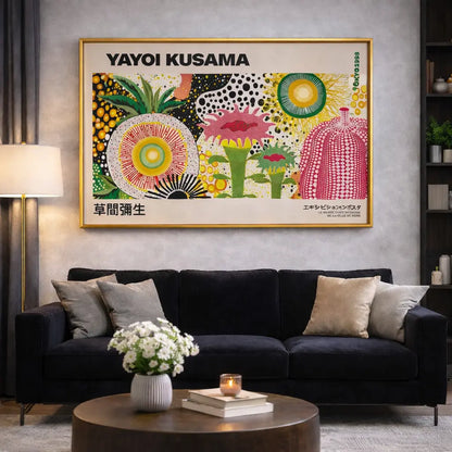 quadro yayoi kusama energia vitale infinita arte moderna colorata soggiorno design contemporaneo stampa tela