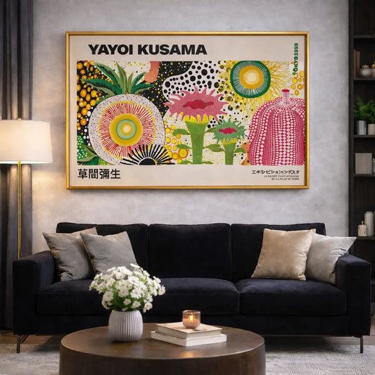 quadro yayoi kusama energia vitale infinita arte moderna colorata soggiorno design contemporaneo stampa tela