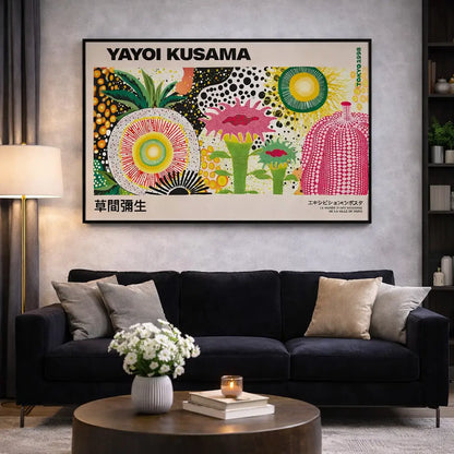quadro yayoi kusama energia vitale infinita arte moderna colorata soggiorno design contemporaneo stampa tela