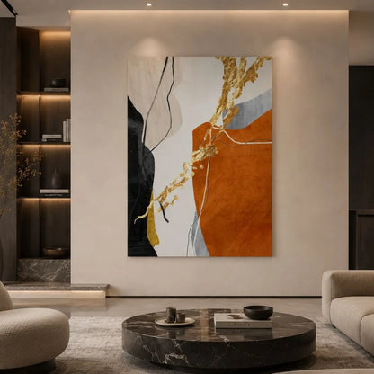 Armonia caotica – quadro su tela astratto con forme dinamiche e colori contrastanti, Made in Italy
