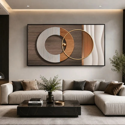 Intreccio Moderno – stampa su tela astratta orizzontale per soggiorno e ambienti di design
