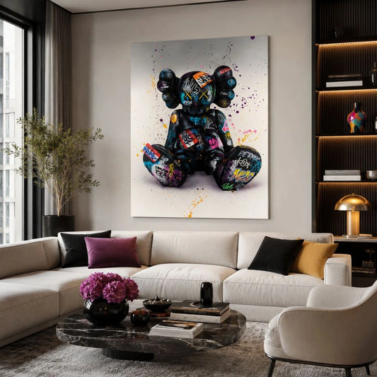 quadro kaws graffiti stampa su tela street art moderna personaggio urban pop art contemporanea