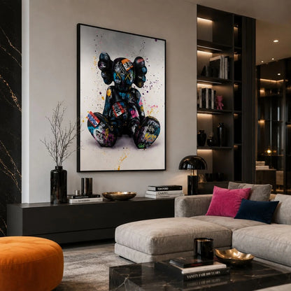 quadro kaws graffiti stampa su tela street art moderna personaggio urban pop art contemporanea