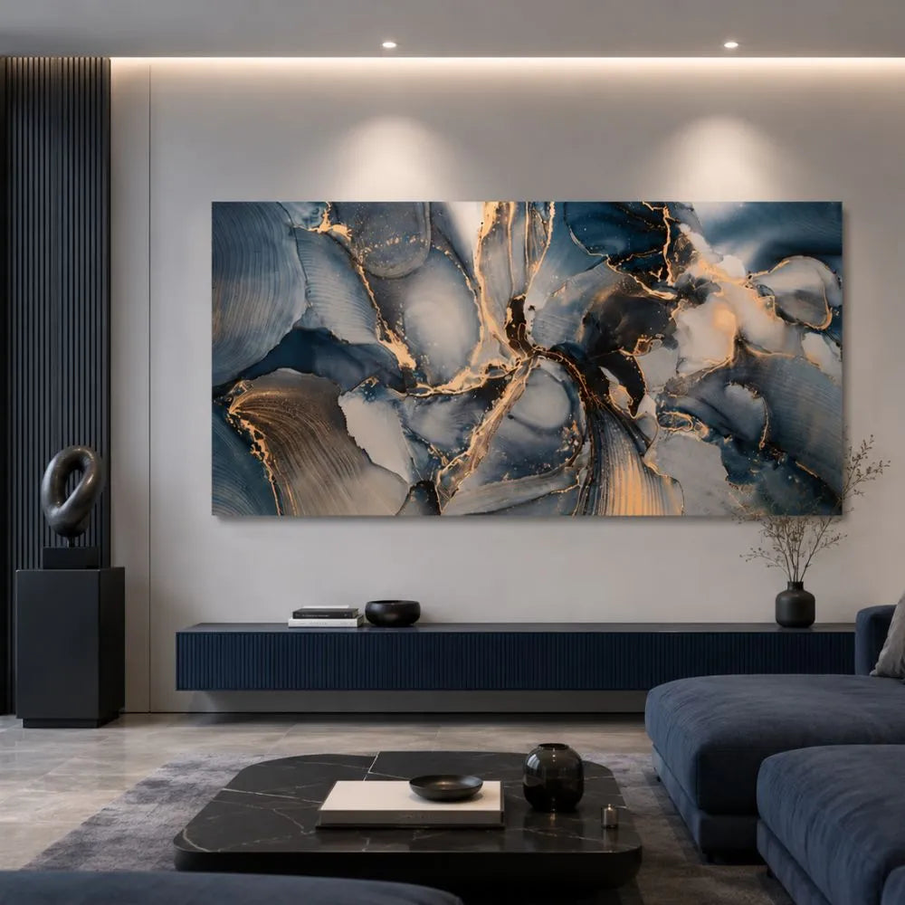 Marmo vivido astratto – quadro su tela con texture marmorea e colori vividi, stile moderno Made in Italy
