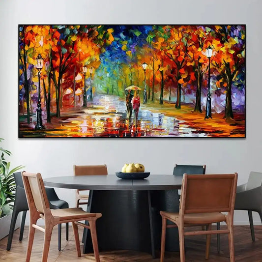 Quadro su tela 'Passeggiate di Sera', con un paesaggio serale che cattura l'incanto di una passeggiata al tramonto, aggiungendo eleganza alla tua casa.