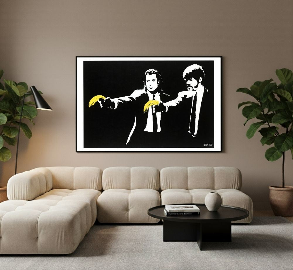 Quadro su tela Pulp di Banksy ispirato a Pulp Fiction in stile street art