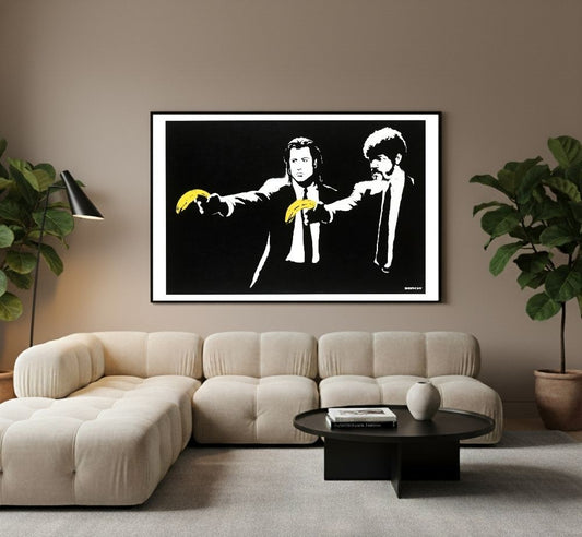 Quadro su tela Pulp di Banksy ispirato a Pulp Fiction in stile street art