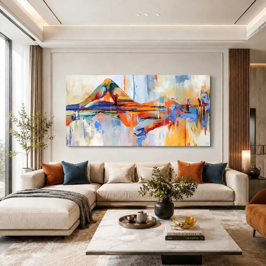 Sensualità sospesa Quadro su tela astratta moderna colorata per soggiorno contemporaneo