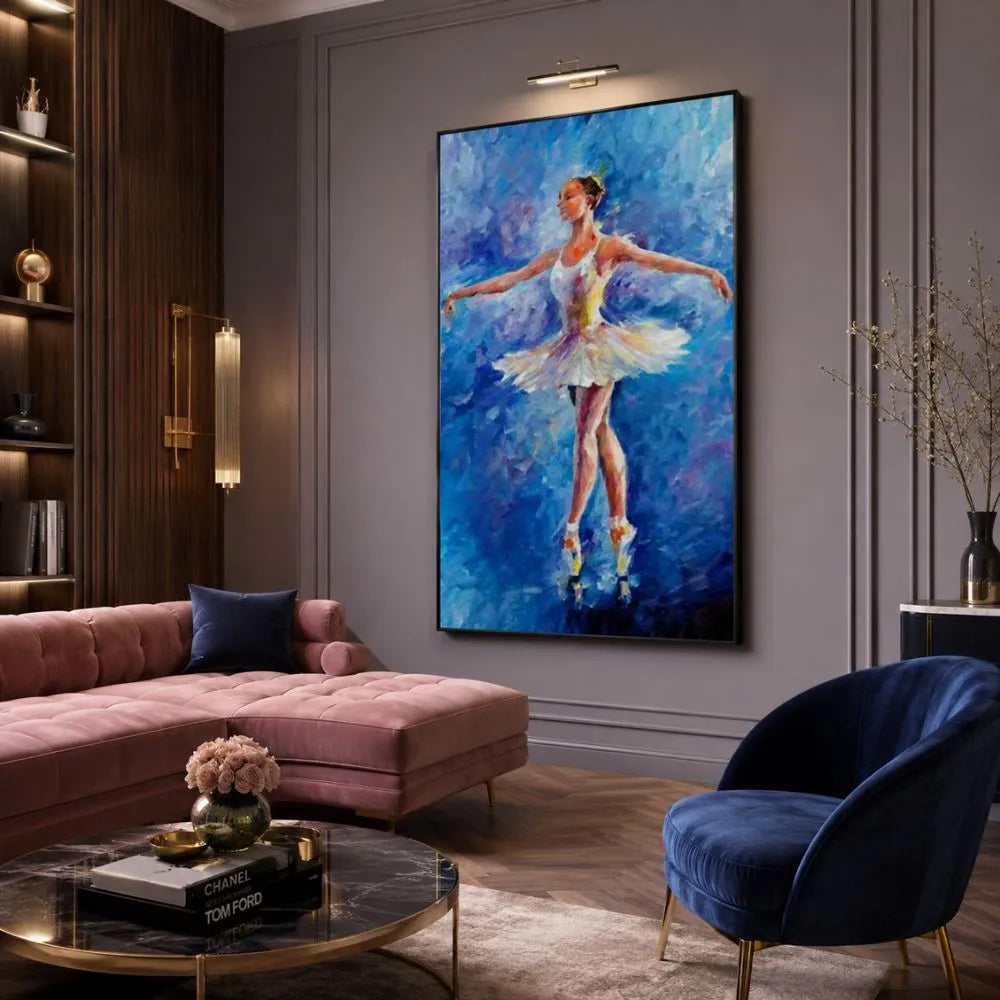 quadro sogno di ballerina stampa su tela ballerina danza classica elegante arredamento soggiorno moderno