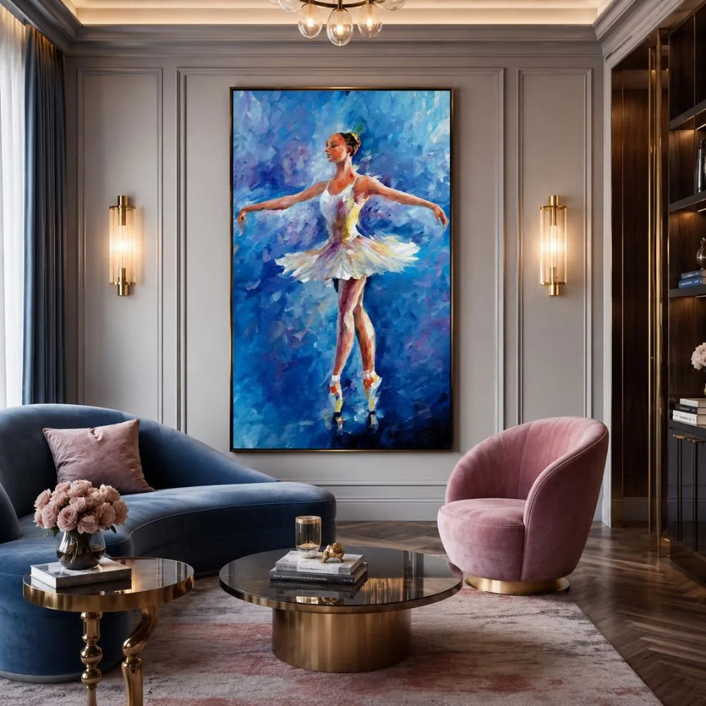 quadro sogno di ballerina stampa su tela ballerina danza classica elegante arredamento soggiorno moderno