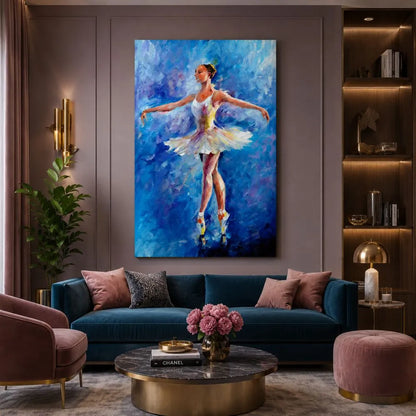 quadro sogno di ballerina stampa su tela ballerina danza classica elegante arredamento soggiorno moderno