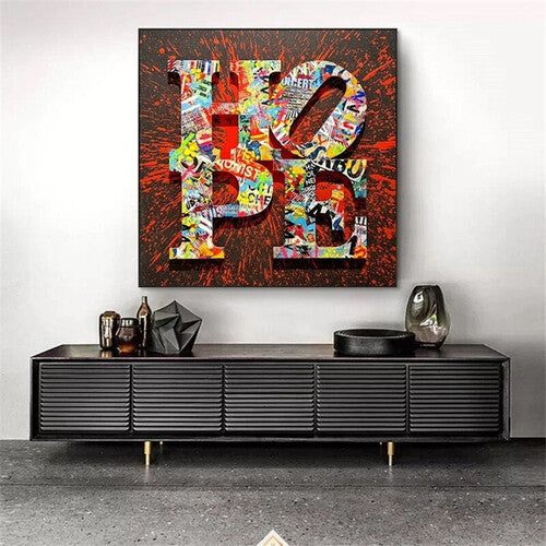 Quadro su tela moderno con scritta  Hope in stile Pop Art