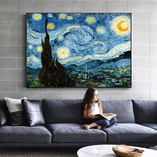 Quadro che raffigura la notte stellata di Van-Gogh-500x500