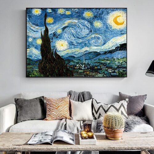 Quadro che raffigura la notte stellata di Van-Gogh-500x500