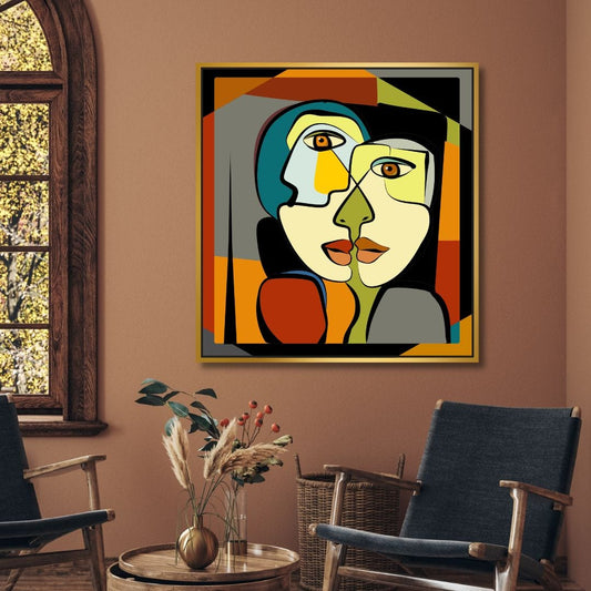 Cubist colored face 