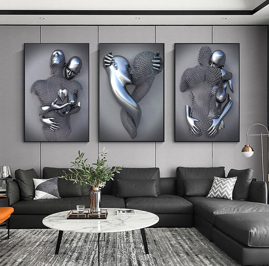 Quadro su tela con effetto tridimensionale e design romantico, ideale per aggiungere stile e profondità alla decorazione della casa.