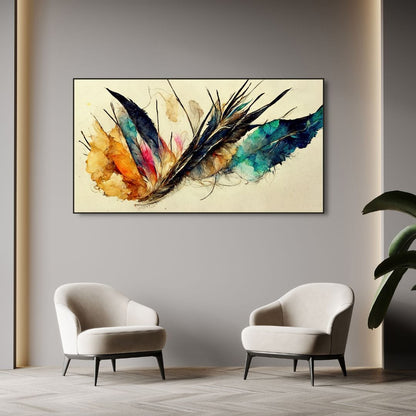 Abstract colored feathers 