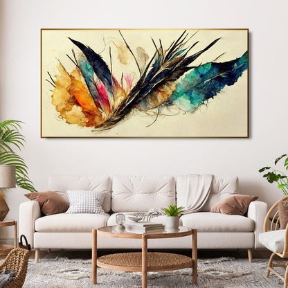 Abstract colored feathers 